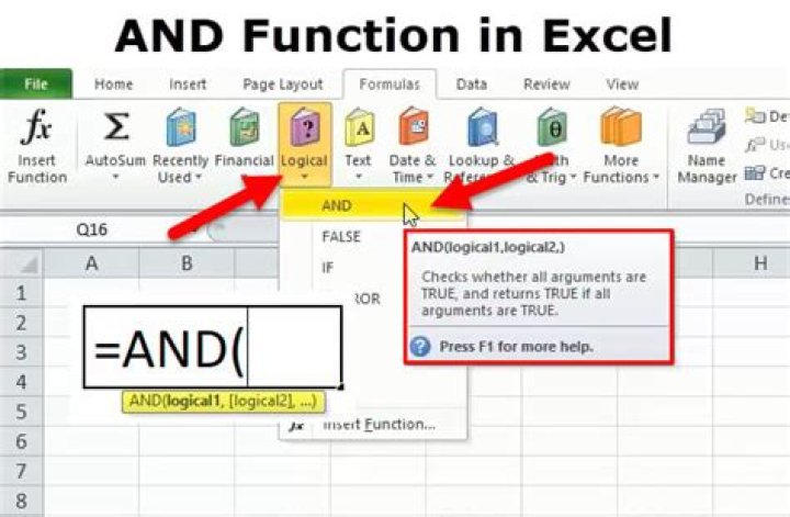 What is and in Excel formula