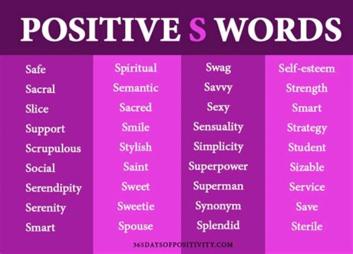 What positive words starts with S